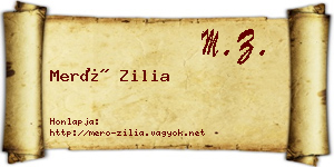 Merő Zilia névjegykártya
